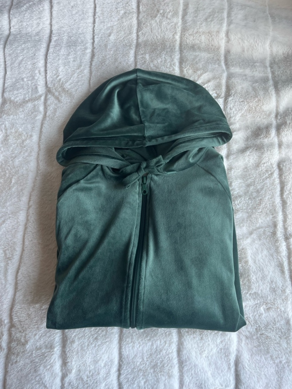 Aerie Offline Emerald Green Velour Zip Hoodie